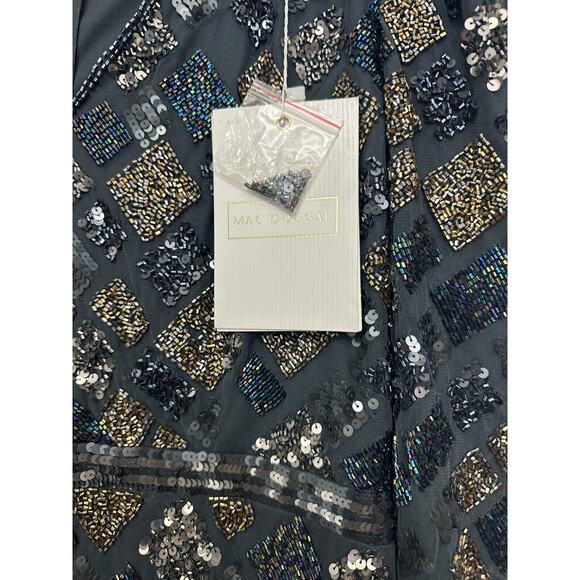 Mac Duggal Womens Evening Dress Size 12 Geometric Heavily Beaded 5472 $598 - Picture 3 of 11